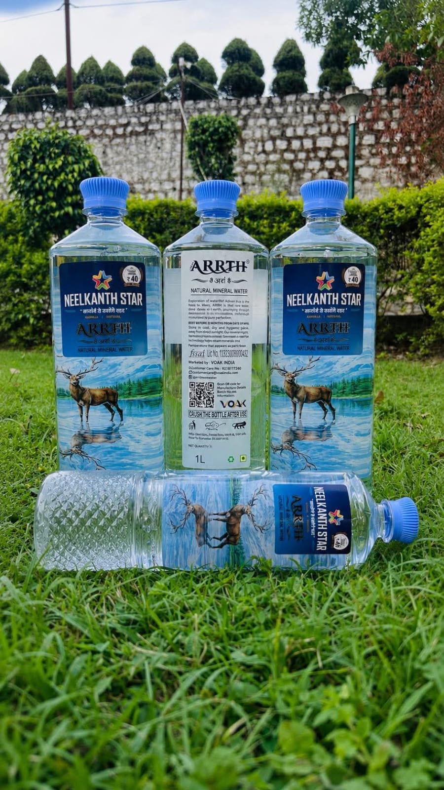 Water bottles sealed with crown caps