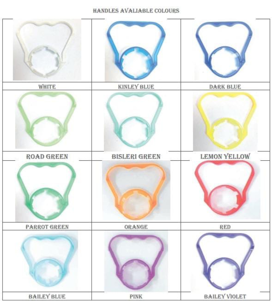 2 litre bottle handles in available colours